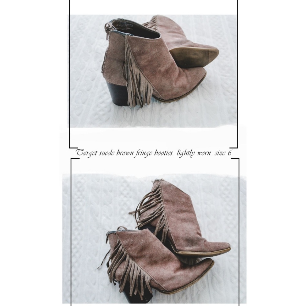 Brown Fringe Booties